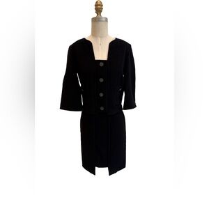 Chanel Fall/Winter 2007–2008 Black Wool & Silk Skirt Suit (FR 38 / US 6)